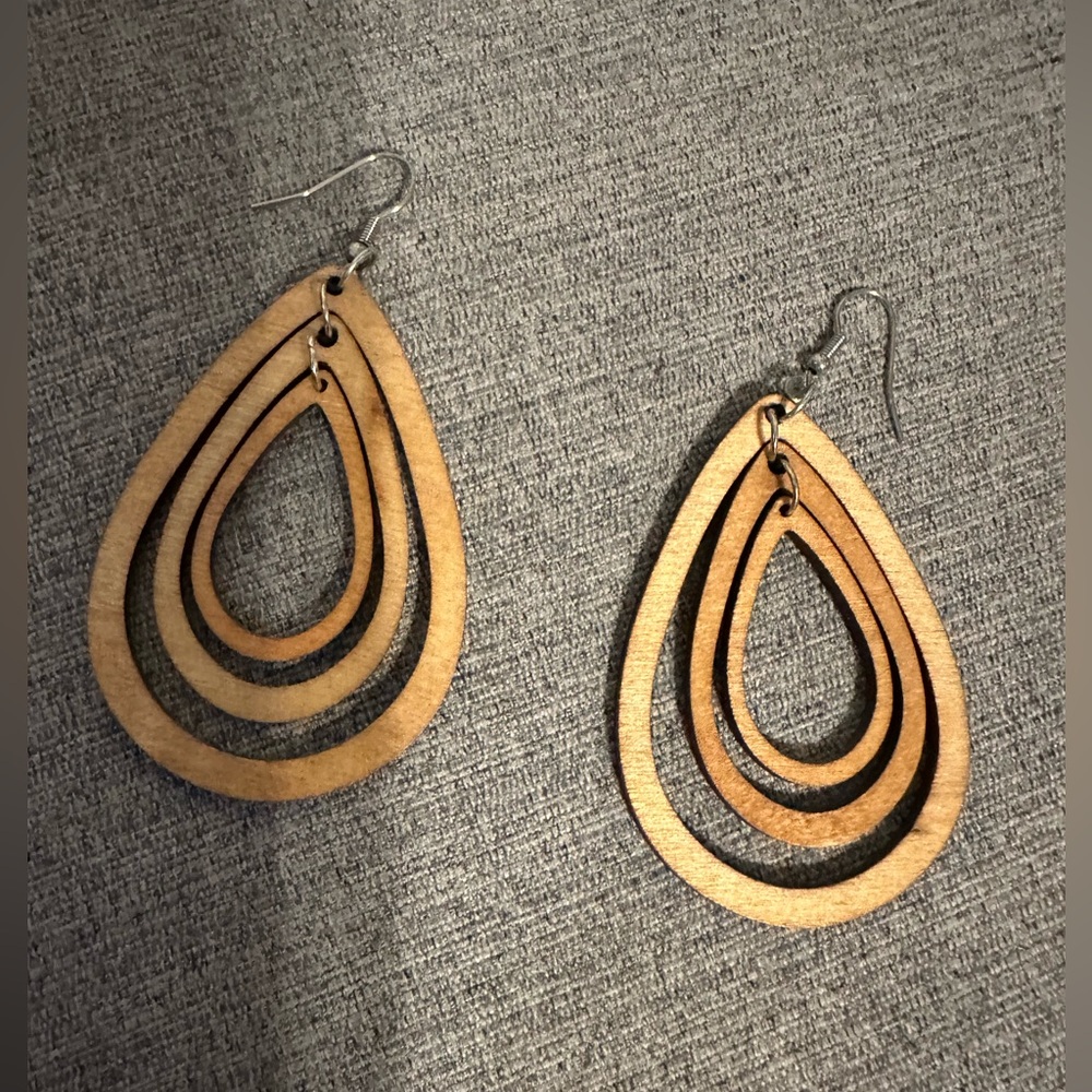 Wooden earrings hoops